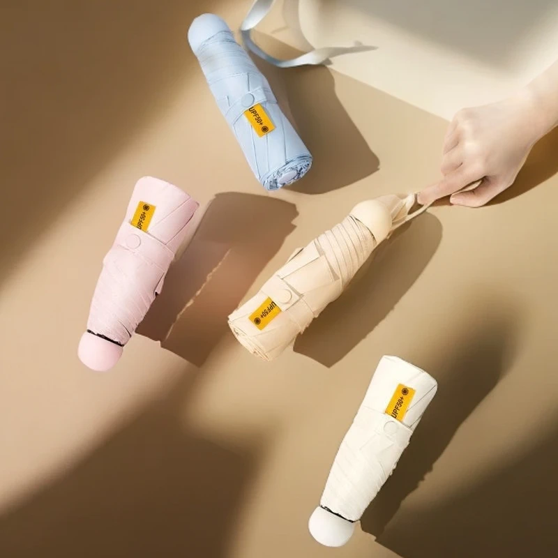 新款雨伞折叠五折伞晴雨两用胶囊伞防晒遮阳伞口袋女高级感便携