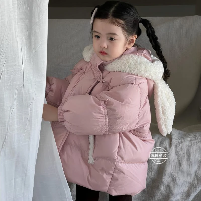 【现货极寒款羽绒服】可爱兔子大耳朵冬季新款女宝宝小童连帽款