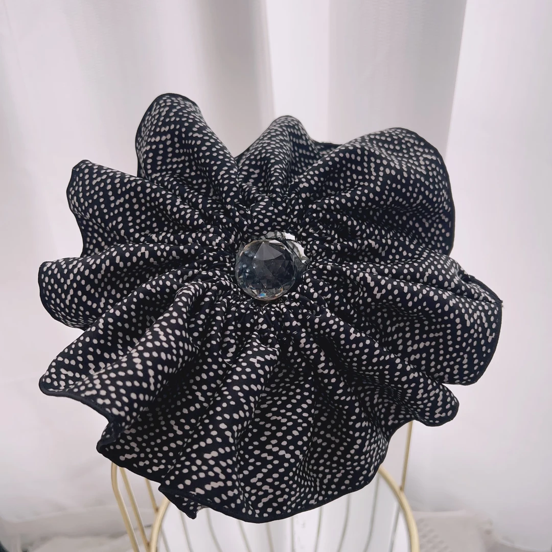 新款chuhan豹纹黑白波点发圈