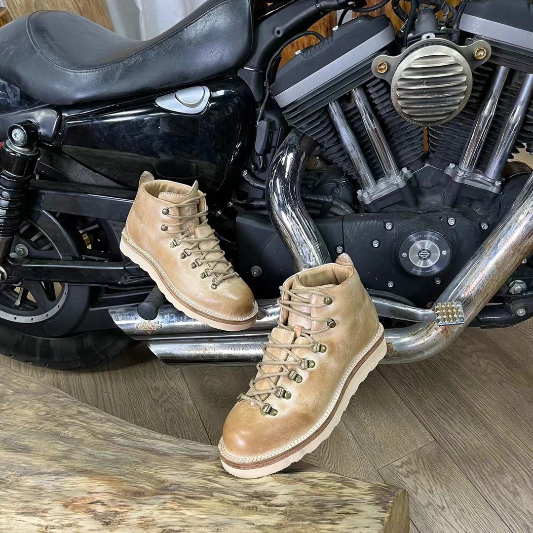 【楠姐专属】ZZccHH山脉之光固特异工艺工装鞋户外登山鞋阿美咔叽