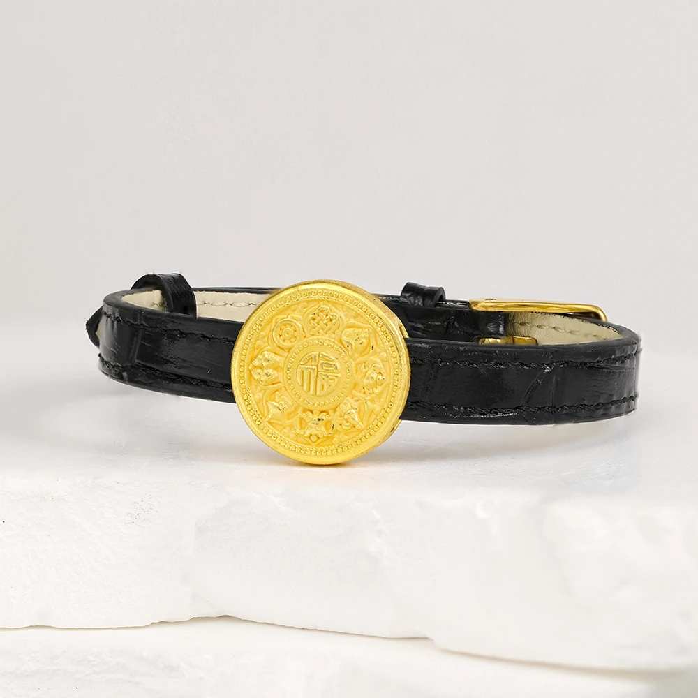 领丰金 足金硬金八宝表盘DIY配件按克卖D172金条价
