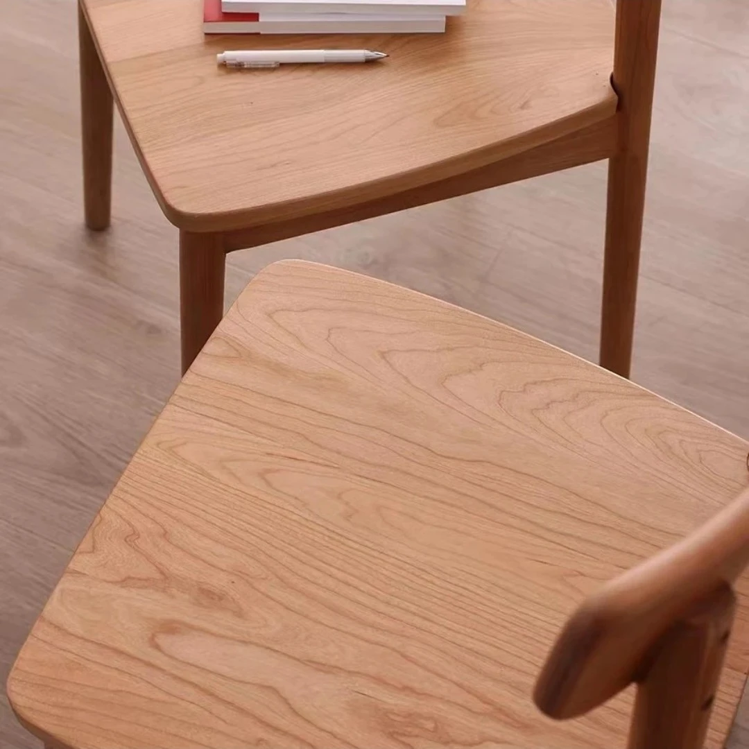 北欧樱桃木格林椅实木靠背椅简约餐椅日式餐厅椅子小户型休闲书椅