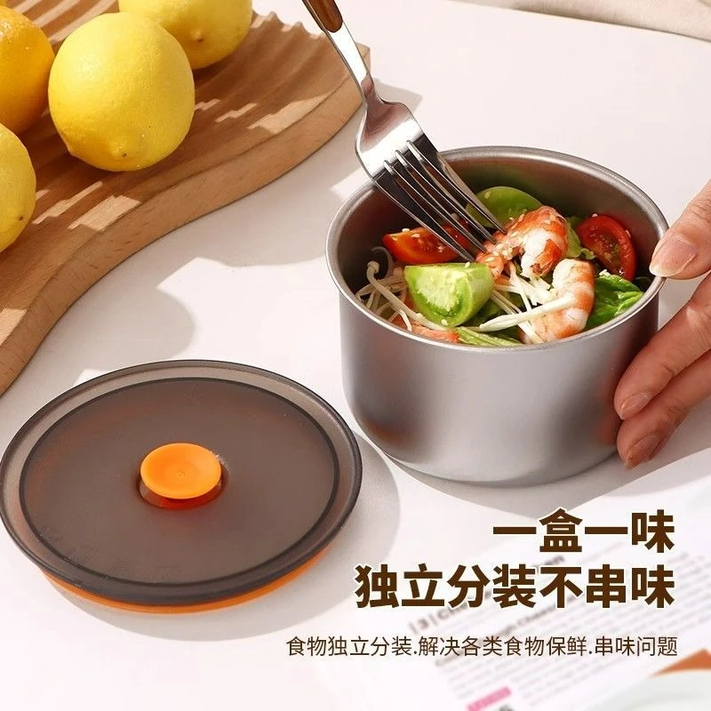 【带盖爆款】不锈钢保鲜盒冰箱收纳盒食材分装盒野餐盒水果收纳盒