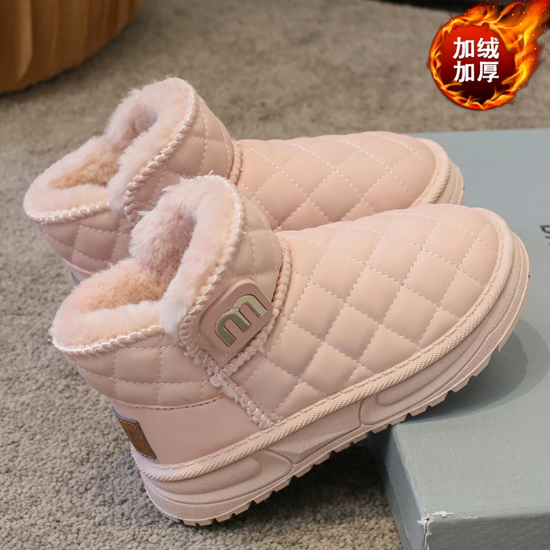 乔丹断码女童棉鞋2023年冬季新款儿童加绒加厚保暖雪地靴中大童防
