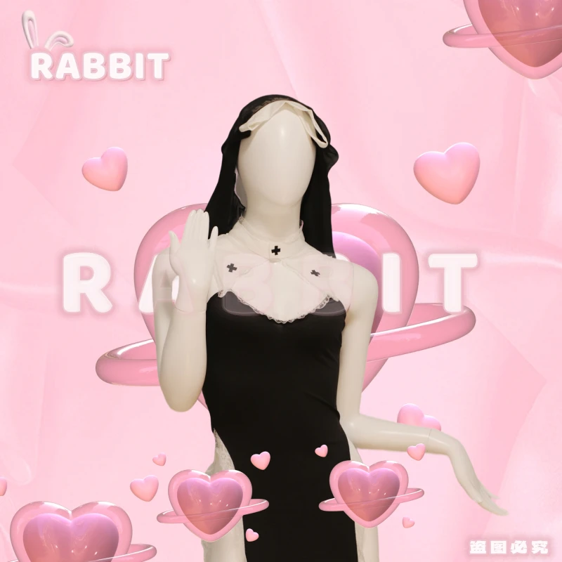 Rabbit【真爱之修】高开衩长款连衣裙服装萝莉上档次女装高贵衣裙