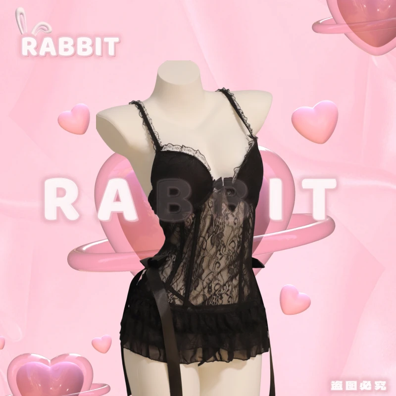 Rabbit【城堡公主】塑身蕾丝连衣裙夏季连体半身裙牛仔裙性感连衣裙