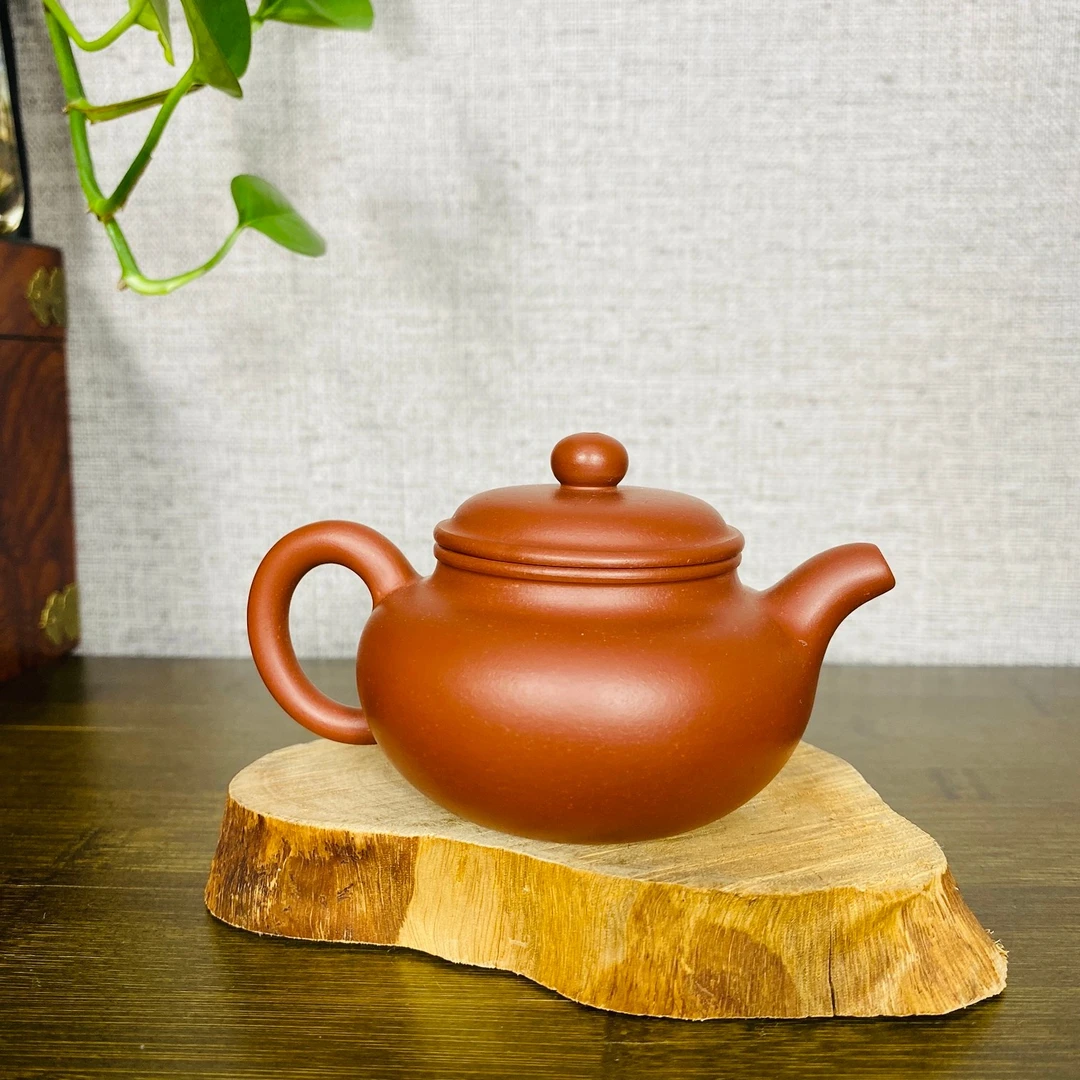小品仿古紫砂壶-朱泥大红袍-自家签约老师-100CC