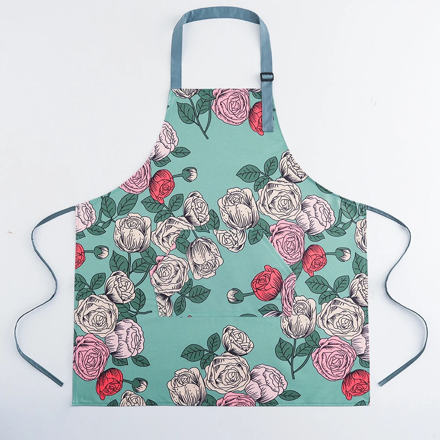 围裙防水防油污厨房做饭家用挂脖围裙透气耐磨无袖围腰大口袋围裙