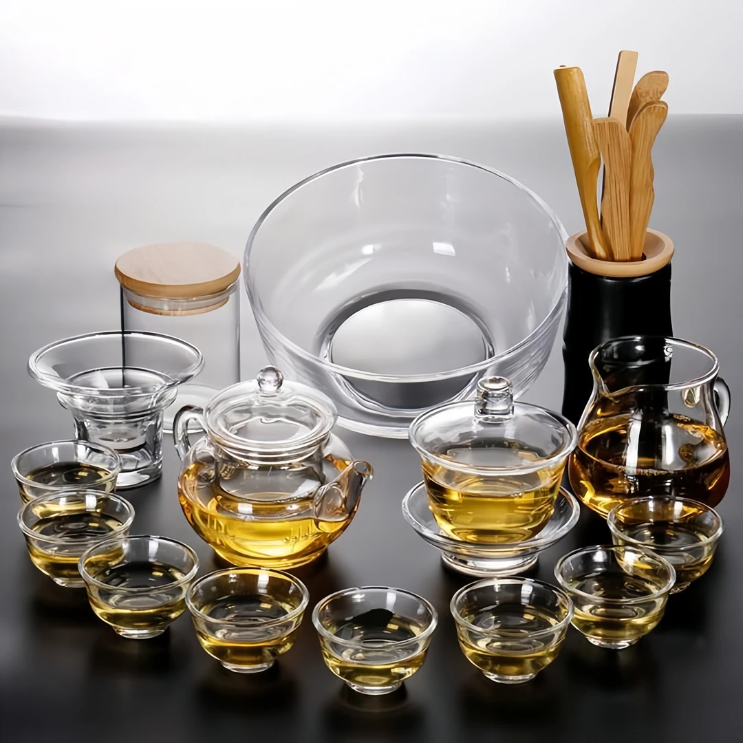透明专用玻璃茶具套装250ml泡茶器家用简约耐高温功夫茶具花茶杯