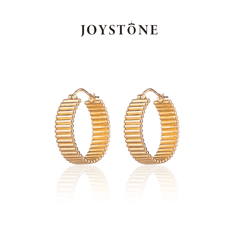 Joystone 铜合金耳饰 古典罗马柱耳圈女复古高级感时尚耳环百搭