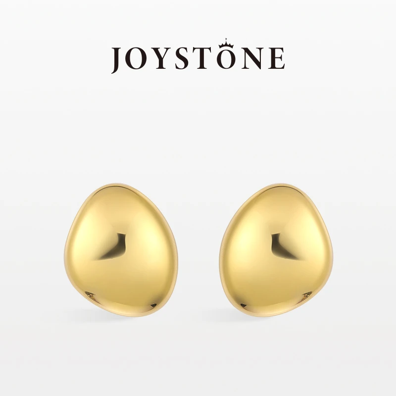 铜合金耳饰 JOYSTONE【江疏影同款】 月光耳钉女高级感光面耳环