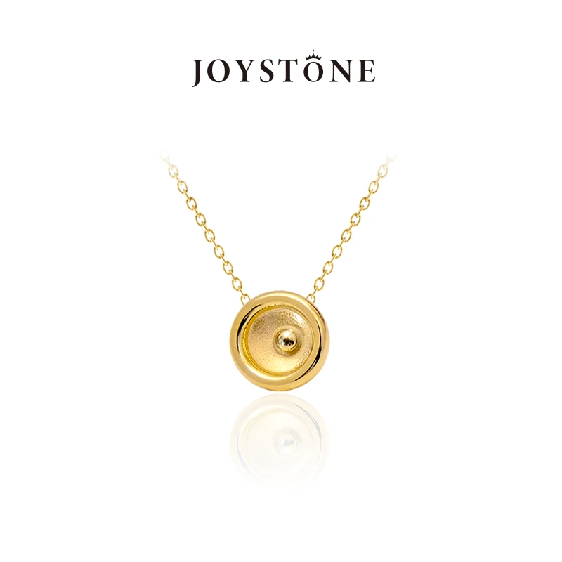 Joystone 坠链均925银 x Diva 意大利MOON项链银镀18K金锁骨链女