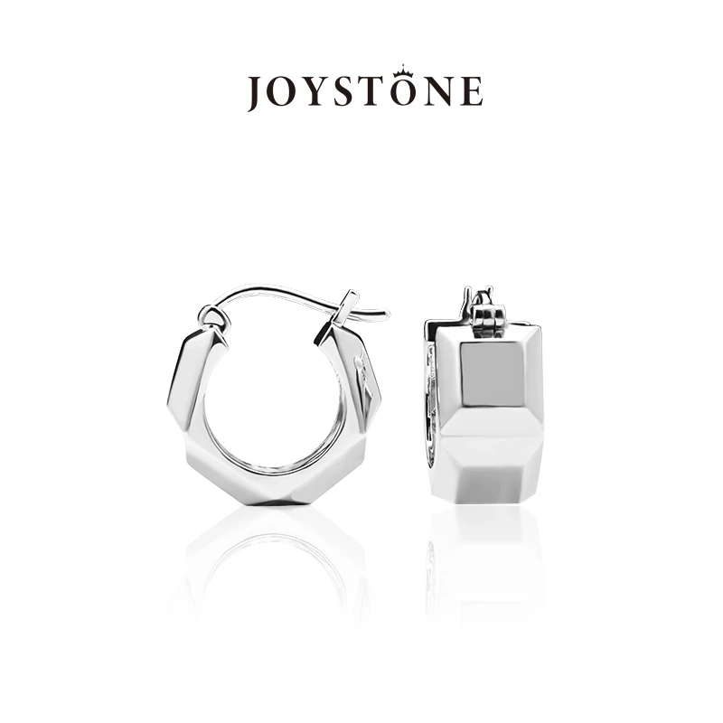 Joystone 铜合金耳饰 【张雨绮同款】巧克力排块小耳圈女复古高级感