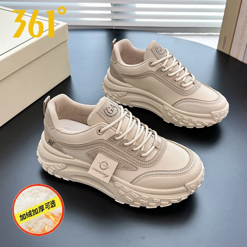 361°运动女鞋秋冬季韩版老爹鞋学生厚底增高休闲鞋百搭加绒加厚鞋