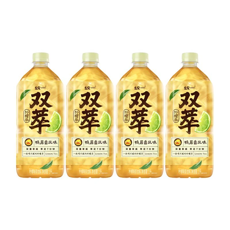 【4大瓶】统一双萃柠檬茶1L清爽解腻鸭屎香风味夏日网红茶饮料整箱