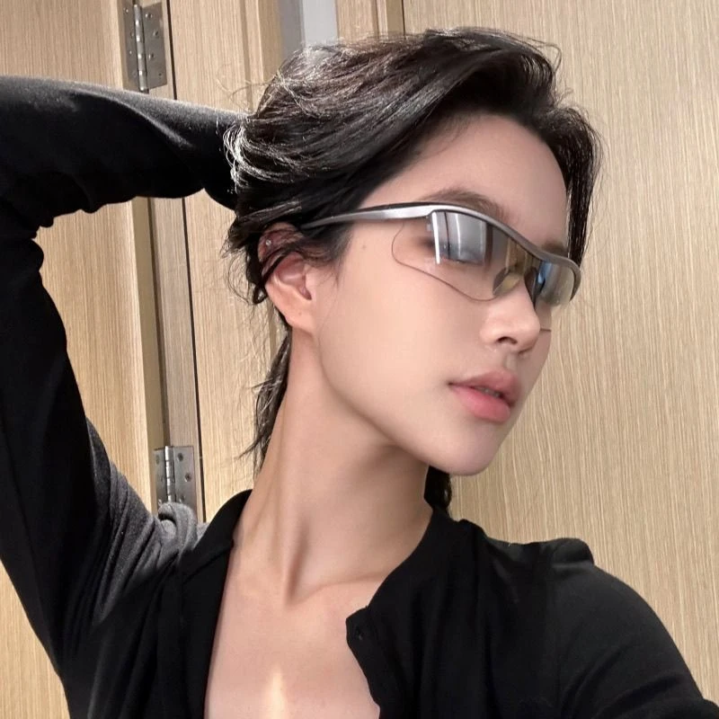 欧美户外运动骑行眼镜登山夜骑太阳镜连体银色护目防风镜墨镜男女