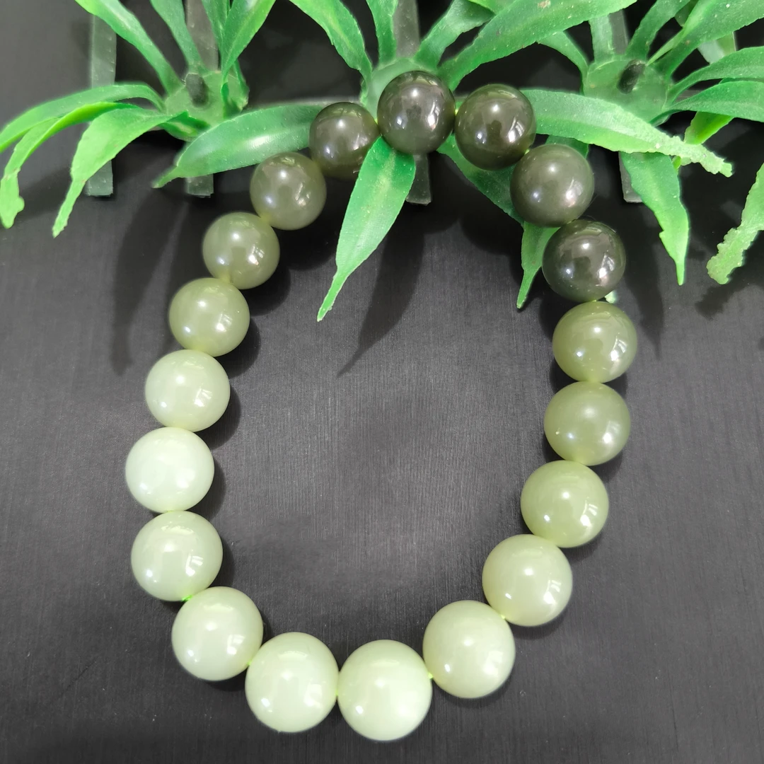 天然和田玉晴水渐变手串多样性发