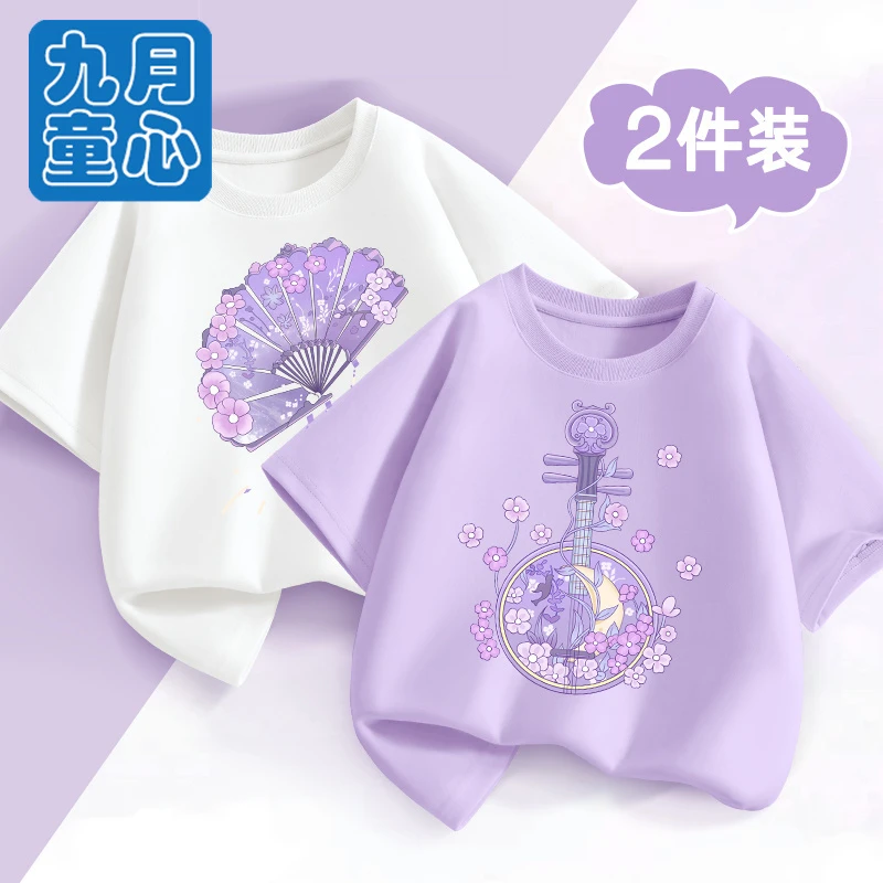 女童短袖t恤夏季纯棉新款网红洋气衣服小女孩半袖打底体恤儿童夏