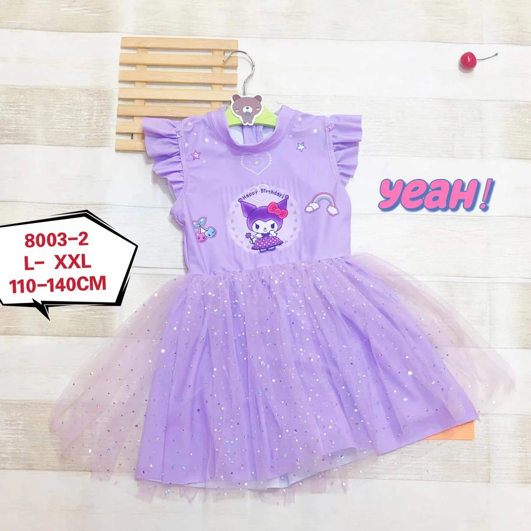 女童连体宽肩泳衣！