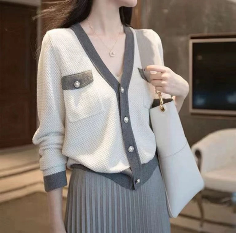 冰冰精品服饰气质长袖百搭小香风时尚（NO退NO换、默认微瑕）