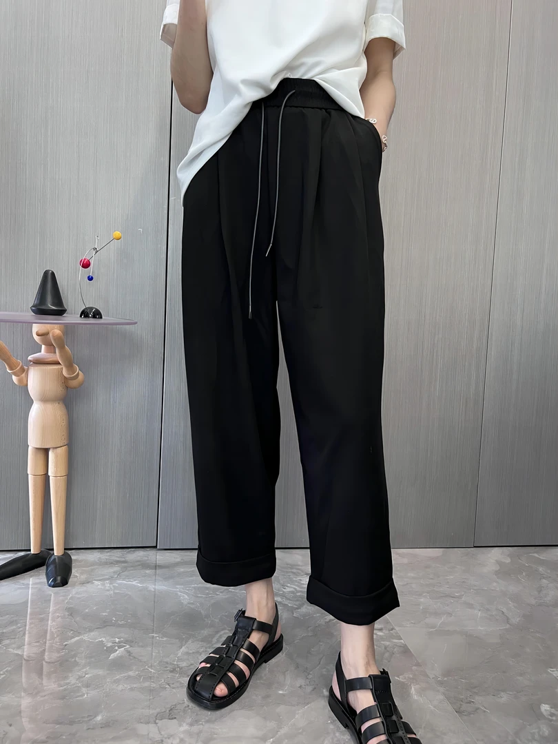 休闲萝卜裤女欧洲站2025夏季新款韩版宽松高腰显瘦八分裤