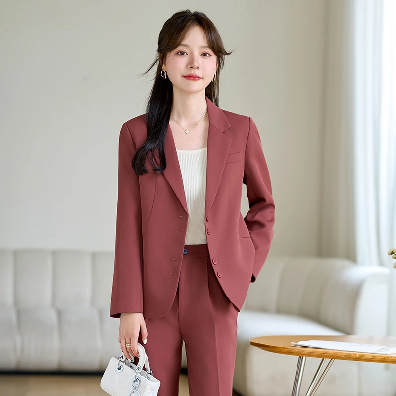 休闲职业西装外套女2024春秋新款气质小个子高级感阔腿裤西服套装