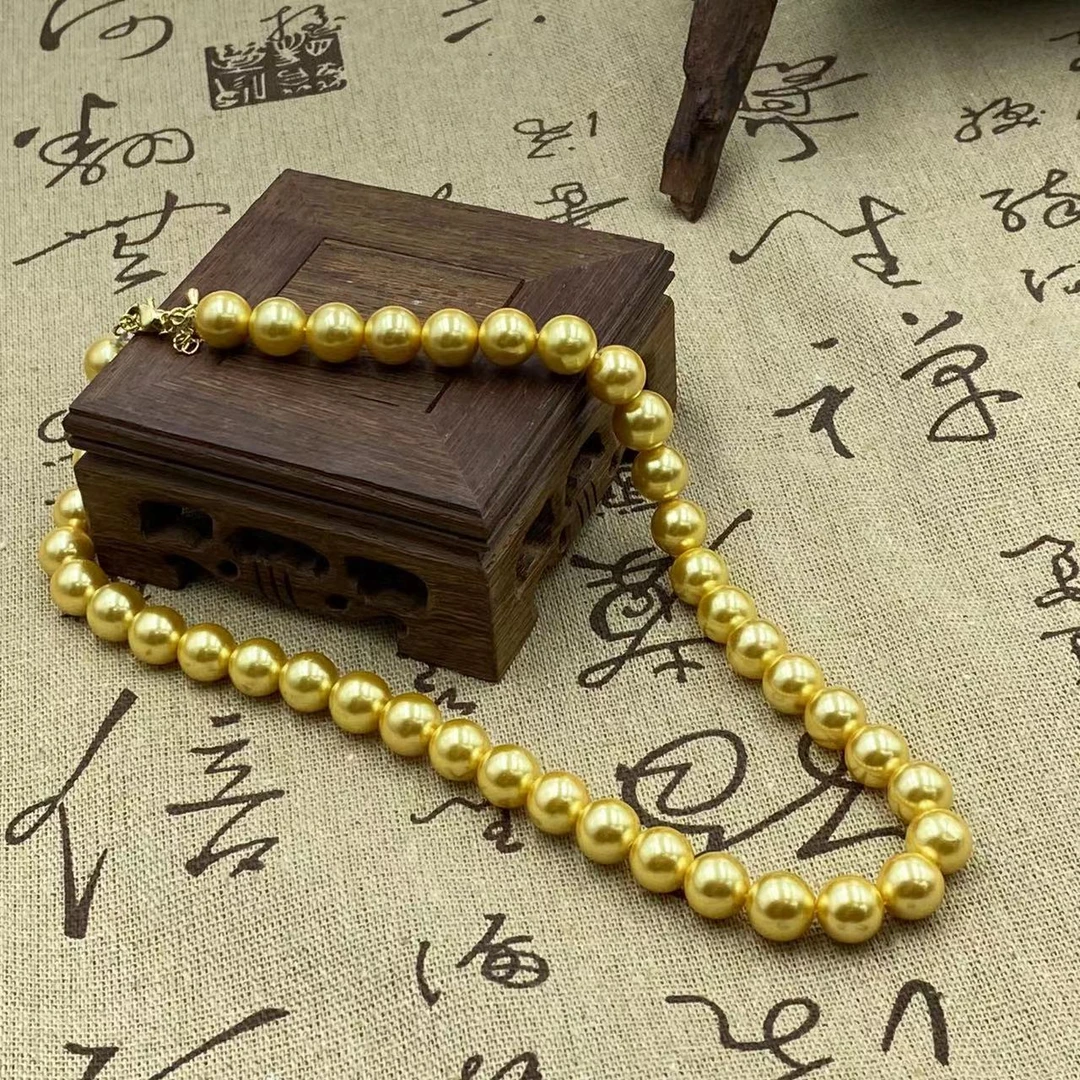 南洋浓金色海水贝珠项链【杨杨专属】（多样性发一件）16811
