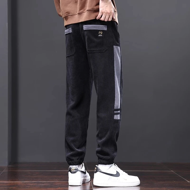 新款潮春秋男士休闲裤大码百搭柔软舒适宽松束脚裤子潮流工装长裤