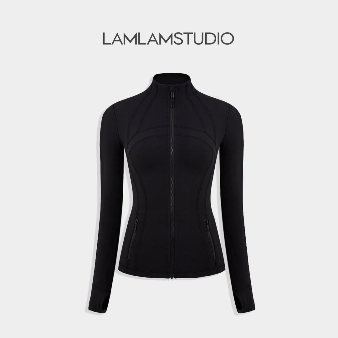 LAMLAM 张一琳“优雅弧度”长袖速干外套运动健身紧身修身立领透气
