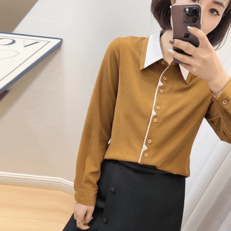 清~撞色拼接小衫71871