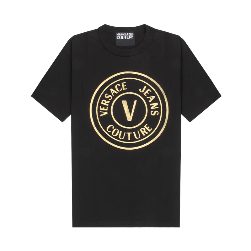 【现货】Versace Jeans Couture 金属色LOGO男士短袖T恤