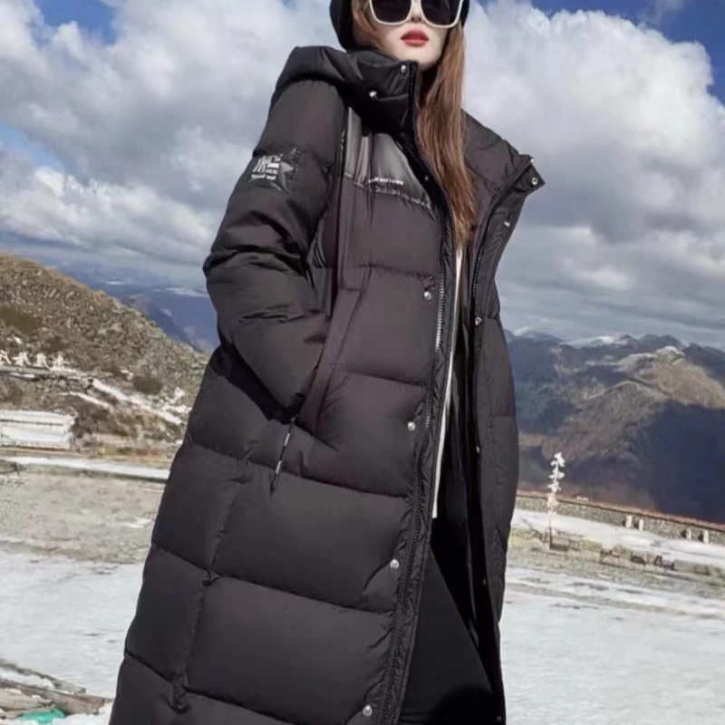 ZCZO&L8810男女同款中长款羽绒服韩版加厚连帽羽绒服时尚百搭