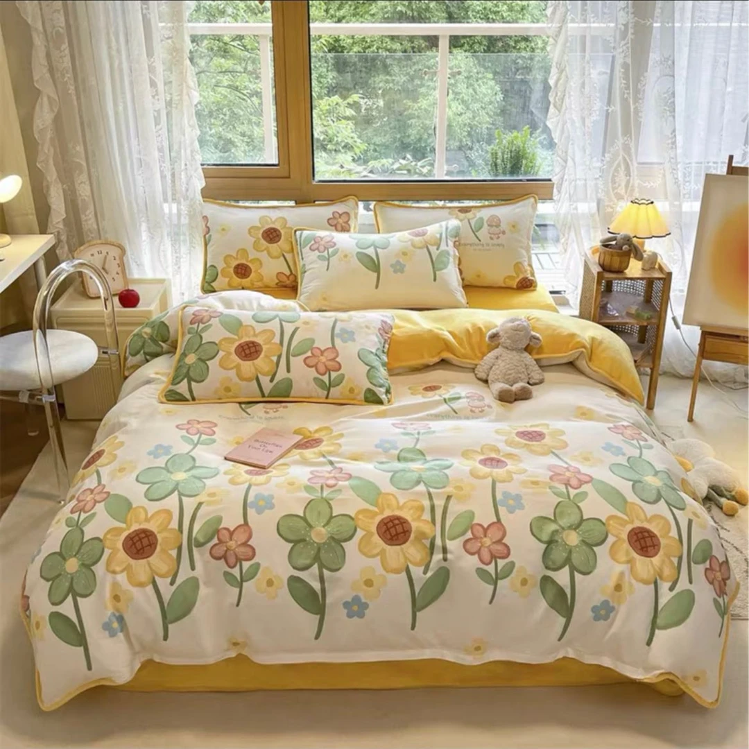 【南方生活福利】纯棉舒适柔软100棉四件套-向阳花语