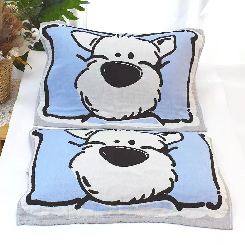 【甜甜家】高端系列：100%全棉品质高端枕套一对-可爱狗