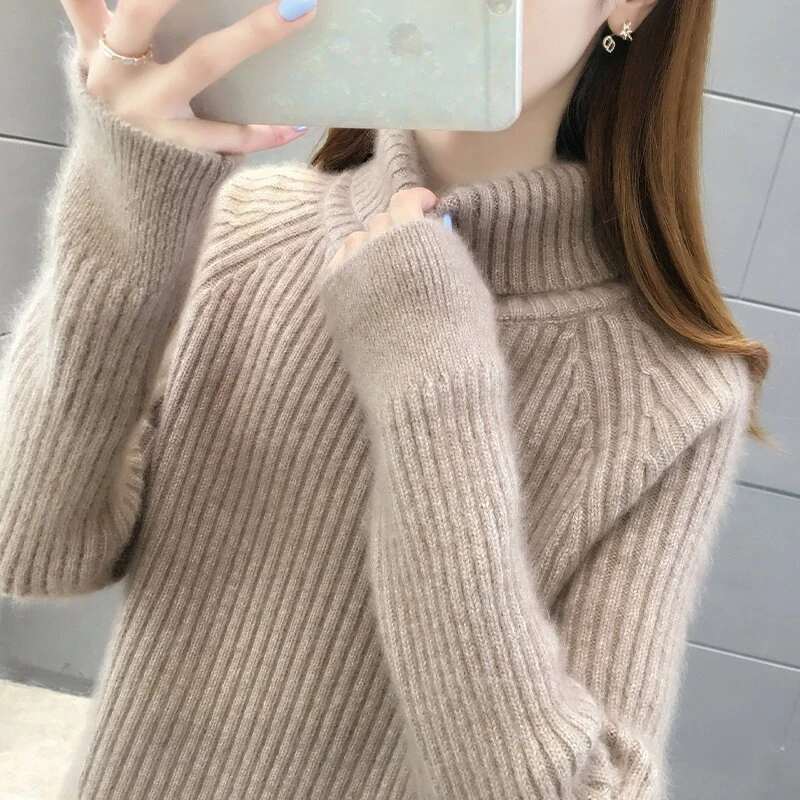 3481纯色百搭显瘦气质时尚针织打底上衣内搭高领毛衣秋冬长袖