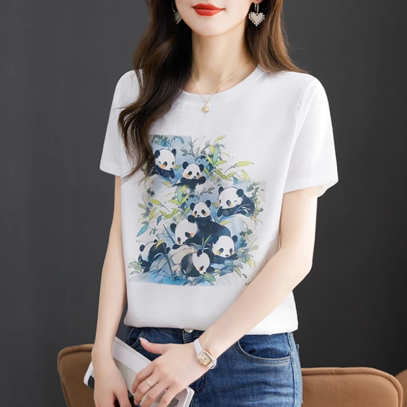 夏丝滑缎面冰凉感女半袖T恤洋气AB拼接短袖1463