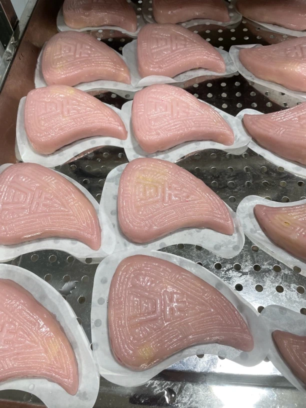 潮汕传统红桃绿豆沙甜豆沙红桃粿