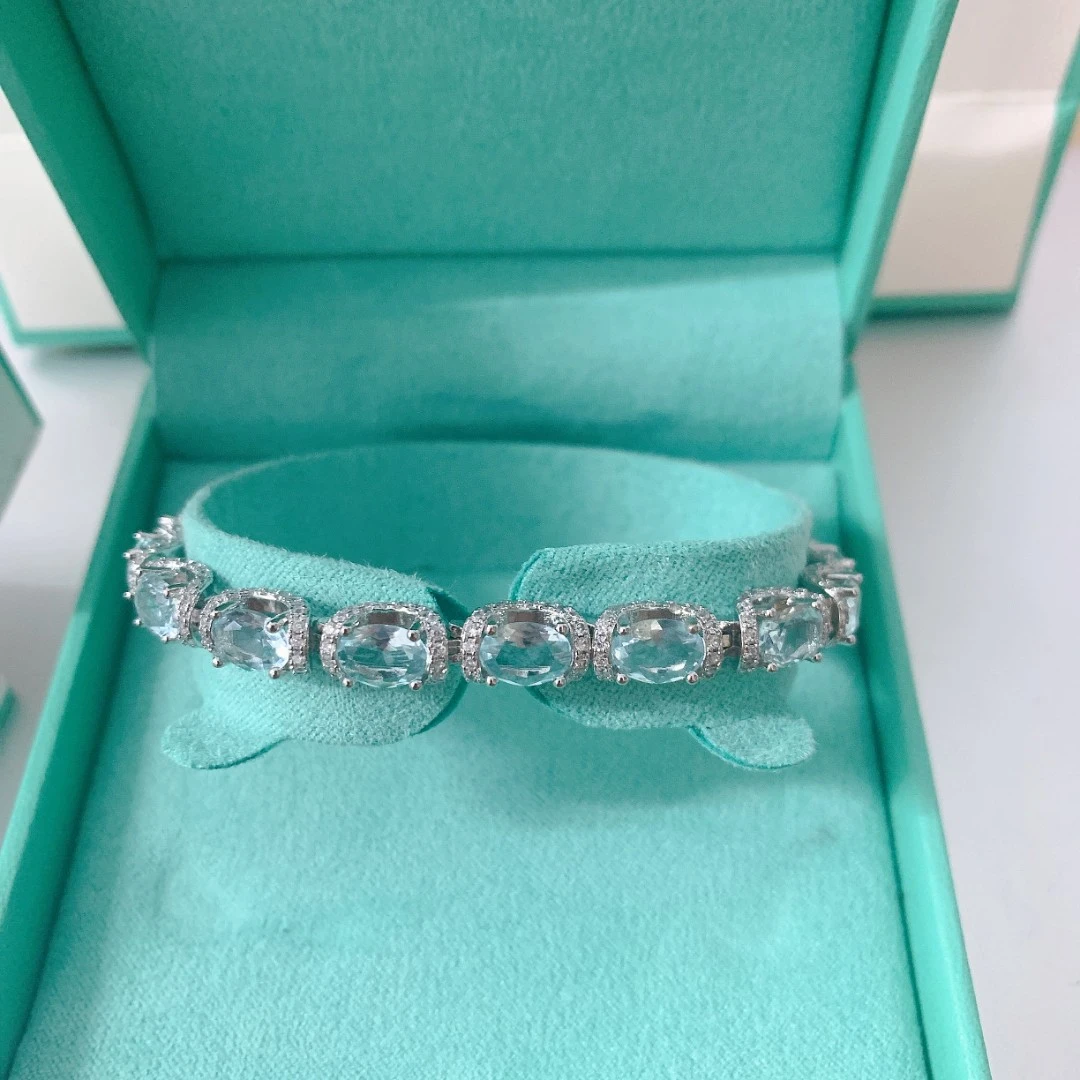 铜合金合成锆石手链 新款设计款海蓝色摩天轮手链-XXY124/1401