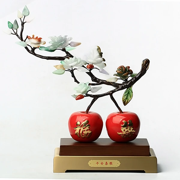 缅甸天然正品翡翠平安喜乐摆件玉器家居摆设精品1124.8克