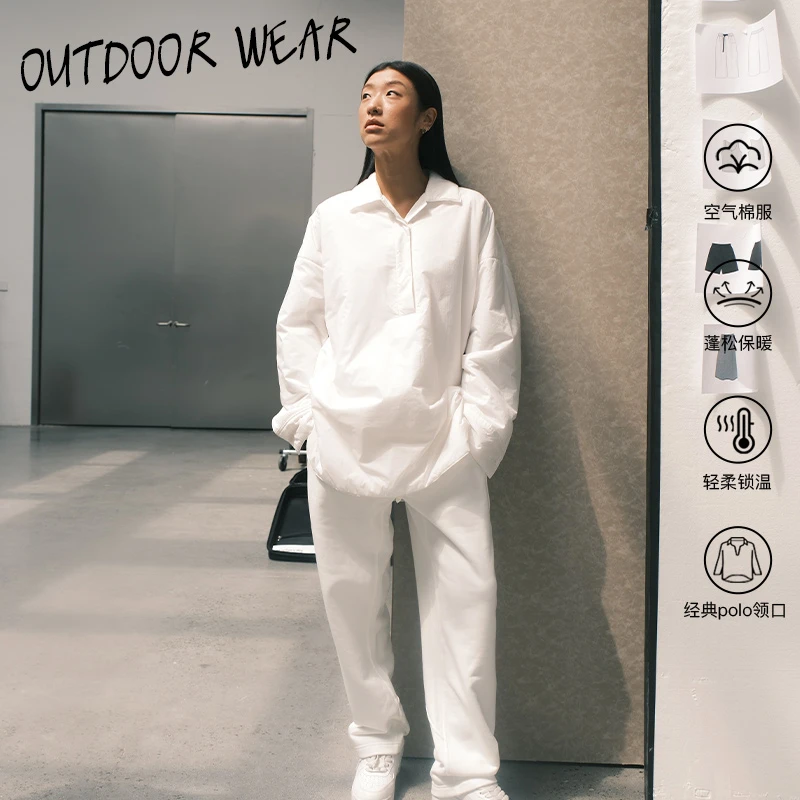 AAAD | Outdoor Wear 日系秋季廓形Polo领套头棉服夹棉外套