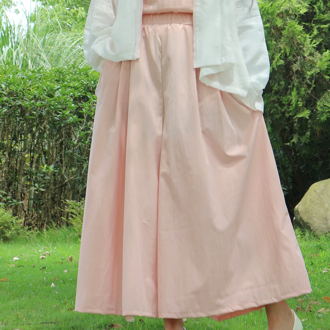 【阔腿裤】夏季松紧腰宽松垂顺清凉阔腿裤带口袋显瘦大裤摆温柔风
