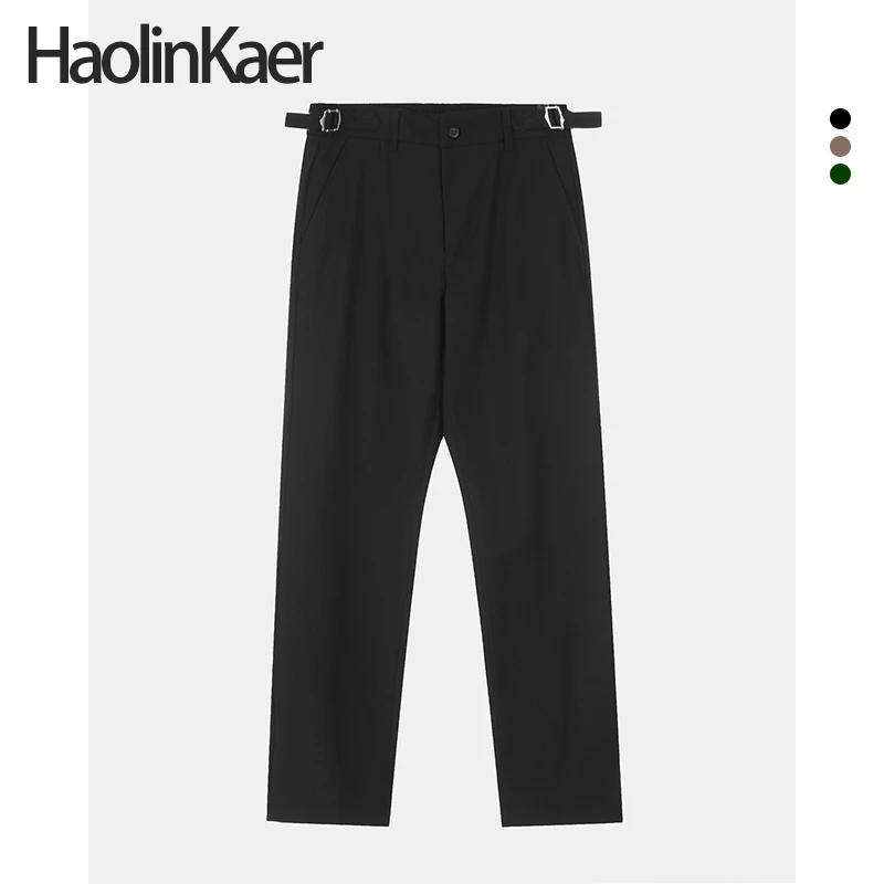 秋季那不勒斯西裤男士长裤商务休闲商务松紧腰修身直筒西裤休闲裤
