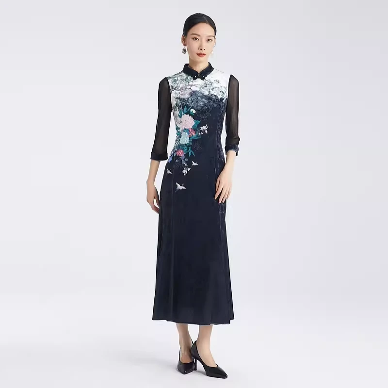 SUSSI/古色70后显年轻漂亮时尚女装显瘦气质连衣裙舒适日常修身