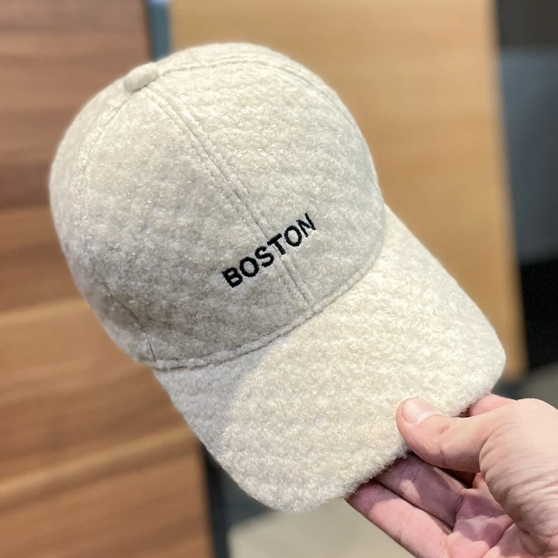 Miss both字母毛呢鸭舌帽子女秋冬季时尚百搭网红显脸小棒球帽春