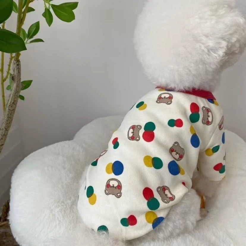 新款家居服小型犬约克春秋装雪纳瑞宠物猫咪泰迪比熊狗狗衣服春秋