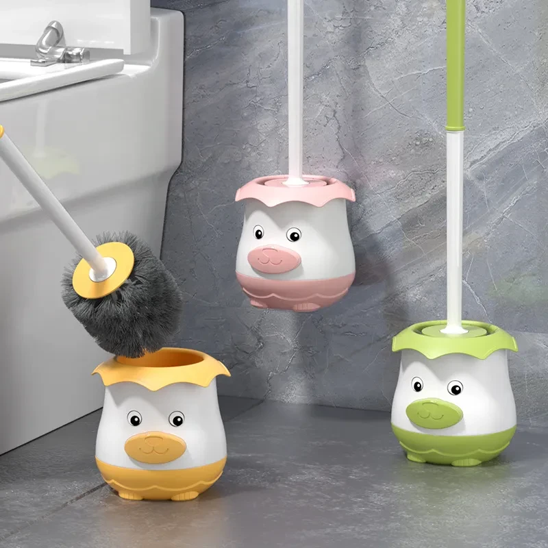 卡通萌萌熊挂墙马桶刷无死角家用厕所卫生间蹲坑清洁长柄洁厕