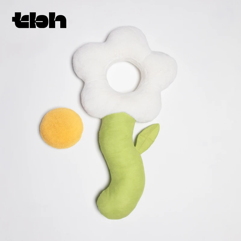 tbh野兽派家居抱枕沙发客厅一朵大花长条睡觉枕头玩偶床头靠枕*