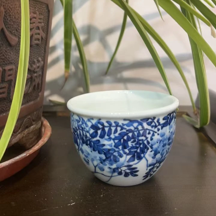 被青花高温紫藤缸摆件
