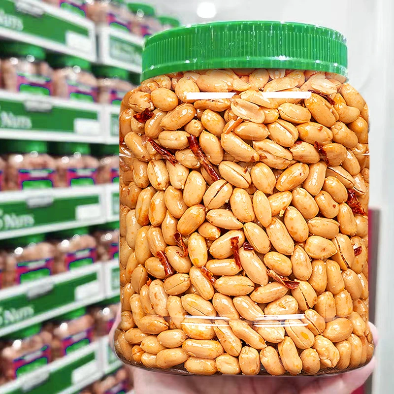 麻辣花生500g罐装五香味下酒菜批发香辣油炸花生米年货零食小吃