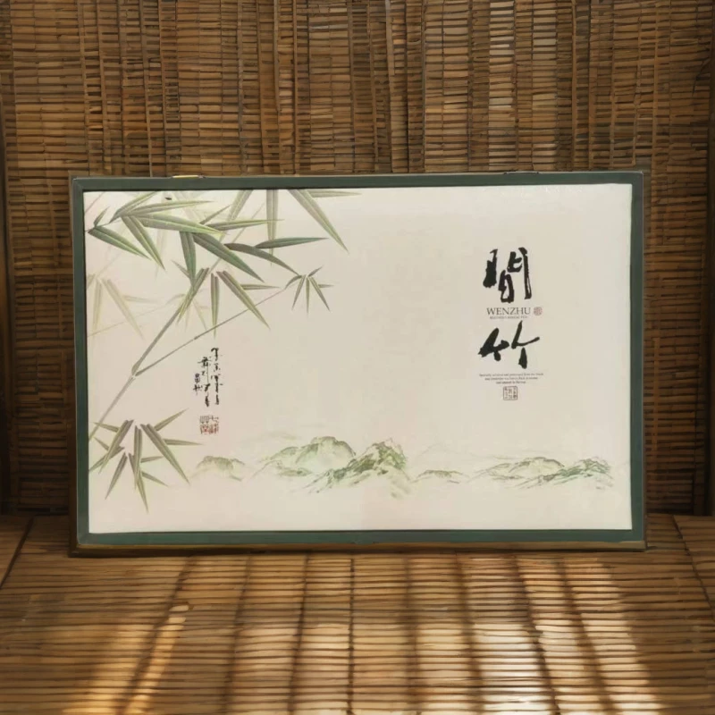 c问竹 碧螺春绿茶 豆香绿茶 300克双罐陶瓷装